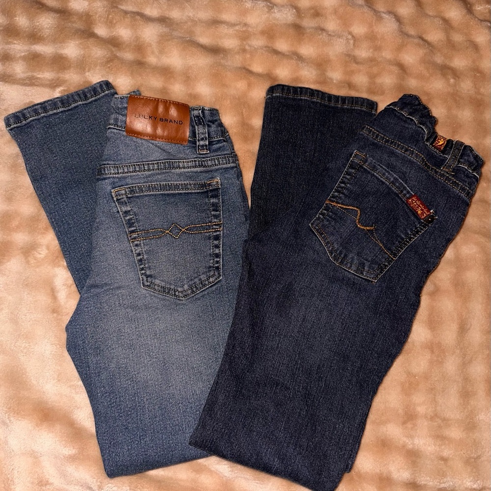 Boys Lucky Brand Blue and 7 For All Mankind Jeans Size 10.